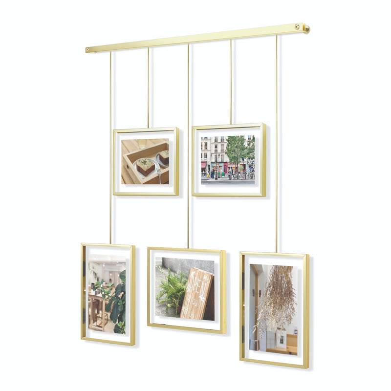 UMBRA - Exhibit Wall Picture Frames, Set of 5 _ Matte-Brass