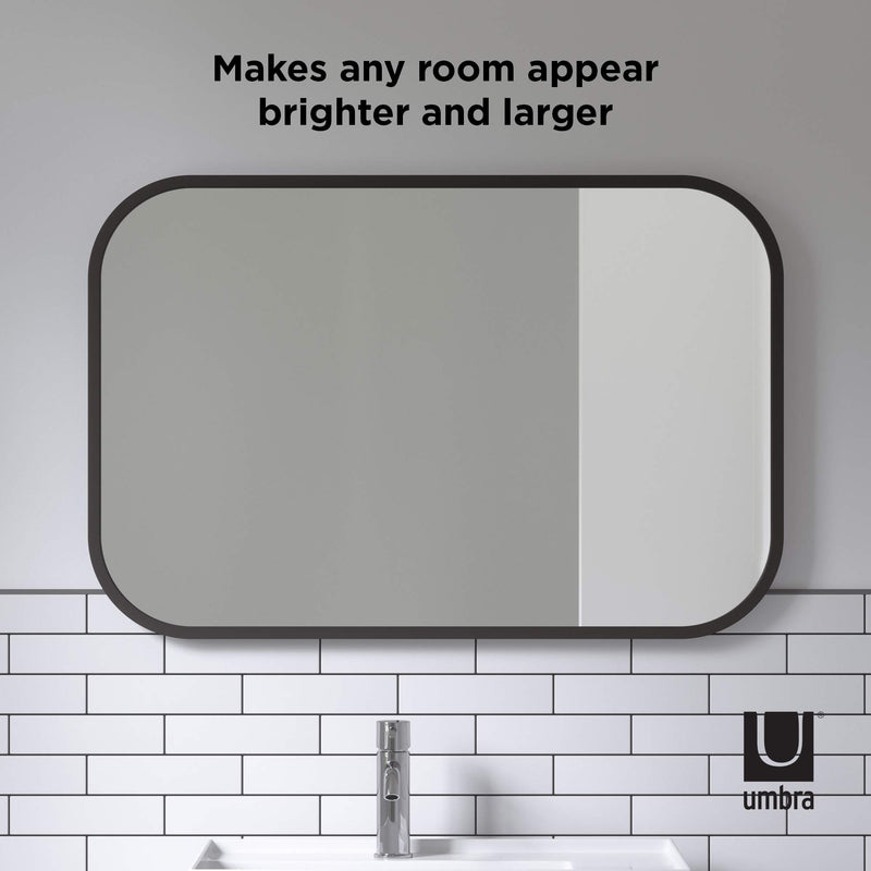 UMBRA - Hub Rectangle Wall Mirror _ Black / 24x36" (61x91 cm)