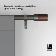 UMBRA - Blok Curtain Rod _ 36-72" (91-183 cm) / Gun-Metal / 1" (2.5 cm)