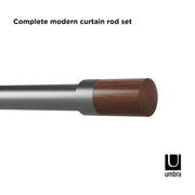 UMBRA - Blok Curtain Rod _ 36-72" (91-183 cm) / Gun-Metal / 1" (2.5 cm)