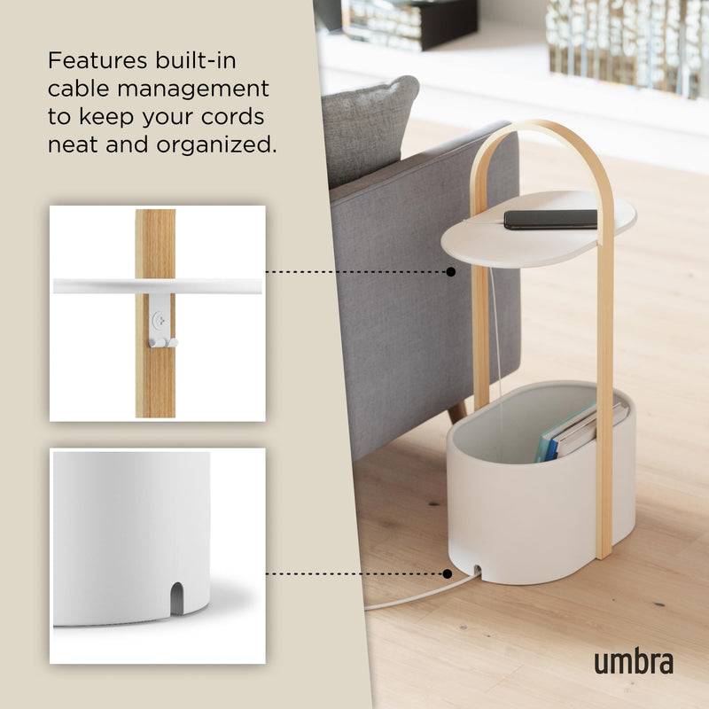 UMBRA - Bellwood Storage Table _ White-Natural