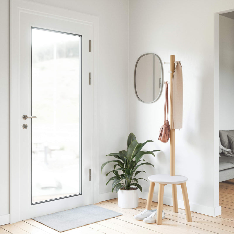 UMBRA - Pillar Stool and Coat Rack _ White-Natural