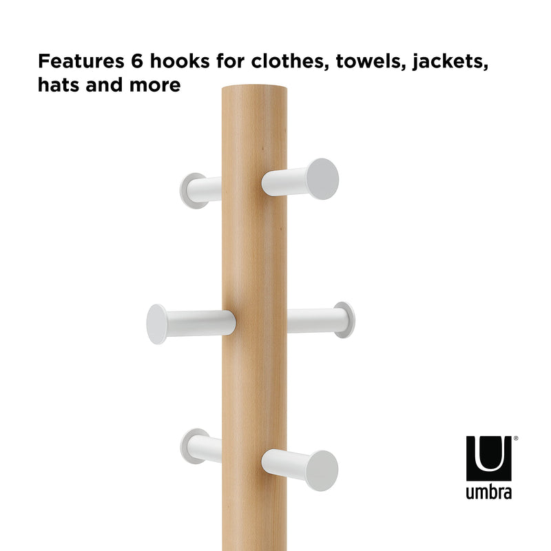 UMBRA - Pillar Stool and Coat Rack _ White-Natural