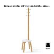 UMBRA - Pillar Stool and Coat Rack _ White-Natural