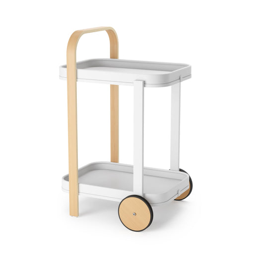 UMBRA - Bellwood Bar & Storage Cart _ White-Natural