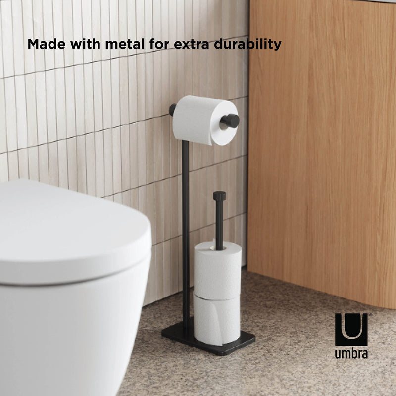 UMBRA - Cappa Toilet Paper Holder & Reserve _ Black