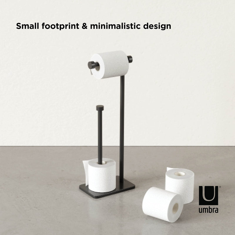 UMBRA - Cappa Toilet Paper Holder & Reserve _ Black