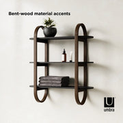 UMBRA - Bellwood Wall Shelf _ Black-Walnut
