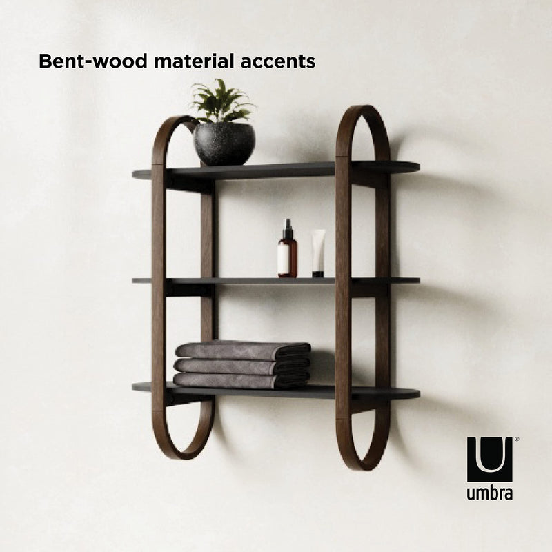 UMBRA - Bellwood Wall Shelf _ Black-Walnut