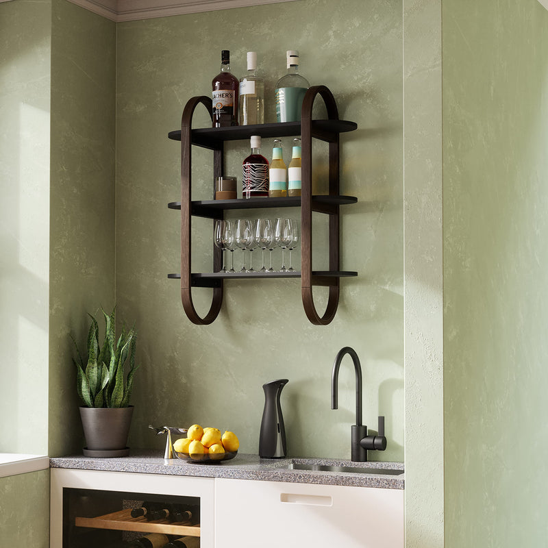 UMBRA - Bellwood Wall Shelf _ Black-Walnut