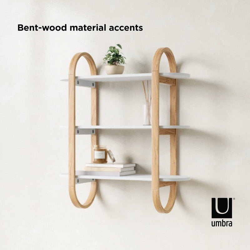 UMBRA - Bellwood Wall Shelf _ White-Natural