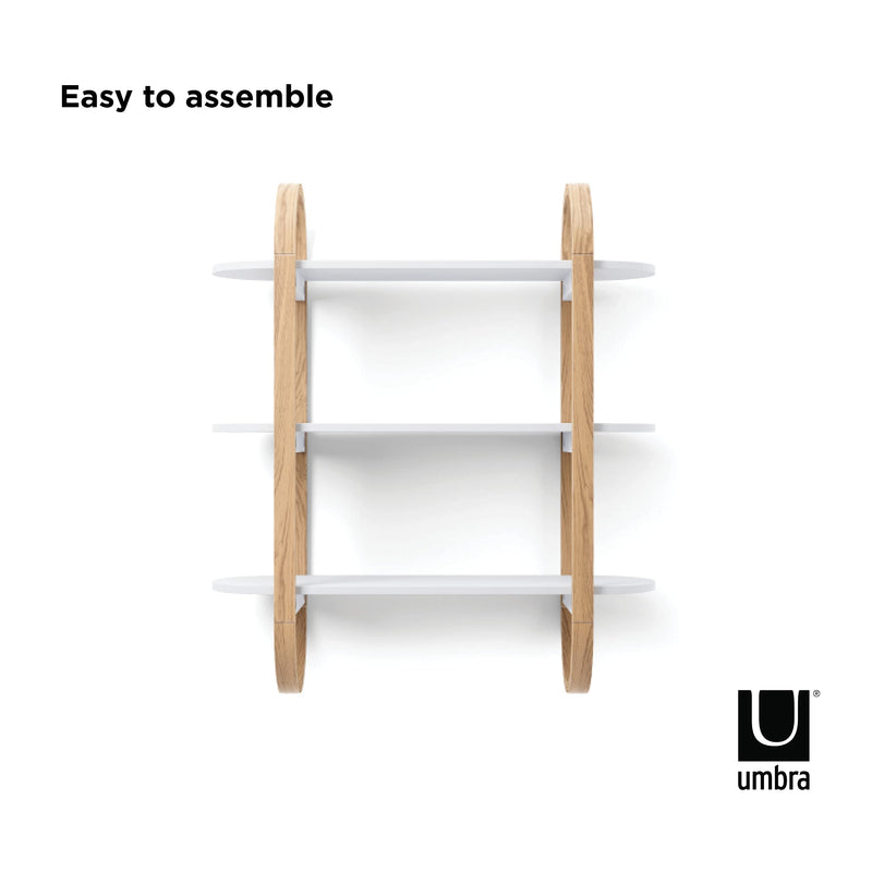 UMBRA - Bellwood Wall Shelf _ White-Natural