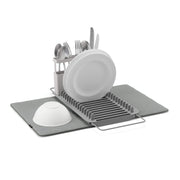 UMBRA - UDry Over the Sink Dish Rack with Mat _ Charcoal