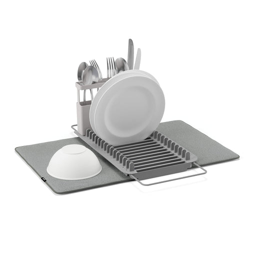 UMBRA - UDry Over the Sink Dish Rack with Mat _ Charcoal