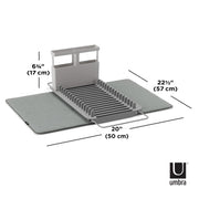 UMBRA - UDry Over the Sink Dish Rack with Mat _ Charcoal