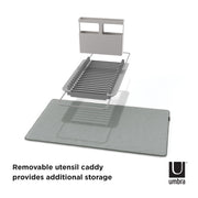 UMBRA - UDry Over the Sink Dish Rack with Mat _ Charcoal