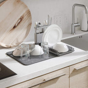 UMBRA - UDry Over the Sink Dish Rack with Mat _ Charcoal