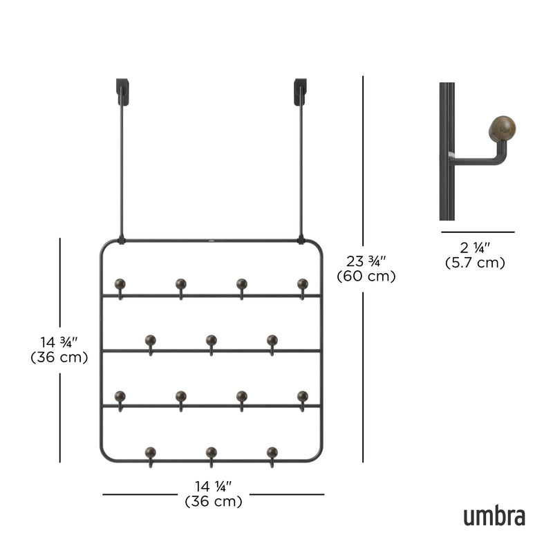 UMBRA - Estique Over The Door Organizer _ Black-Walnut