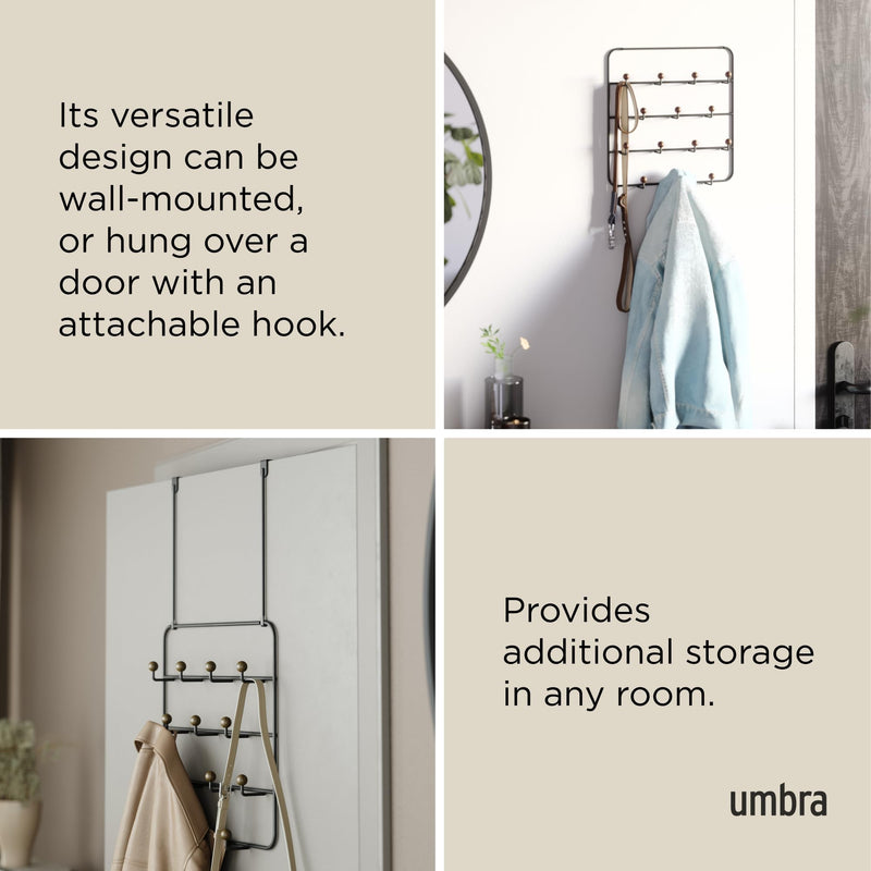 UMBRA - Estique Over The Door Organizer _ Black-Walnut