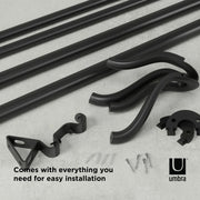 UMBRA - Midnight Blackout Double Curtain Rod _ Matte-Black / 42-120" (107-305 cm) / 3/4" (1.9 cm)