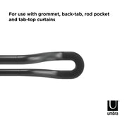 UMBRA - Midnight Blackout Double Curtain Rod _ Matte-Black / 42-120" (107-305 cm) / 3/4" (1.9 cm)