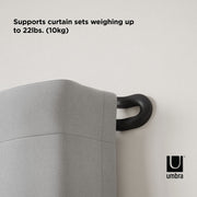 UMBRA - Midnight Blackout Double Curtain Rod _ Matte-Black / 42-120" (107-305 cm) / 3/4" (1.9 cm)