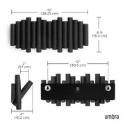 UMBRA - Picket 5 Wall Hook _ Black
