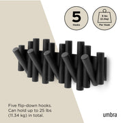 UMBRA - Picket 5 Wall Hook _ Black