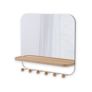 UMBRA - Estique Mirror with Hooks _ White-Natural