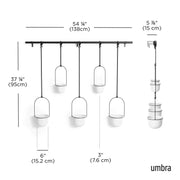 UMBRA - Triflora Hanging Planters, Set of 5 _ White-Black