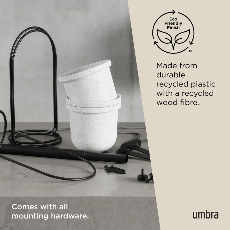 UMBRA - Triflora Hanging Planters, Set of 5 _ White-Black