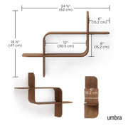 UMBRA - Montage Wall Shelf _ Light-Walnut