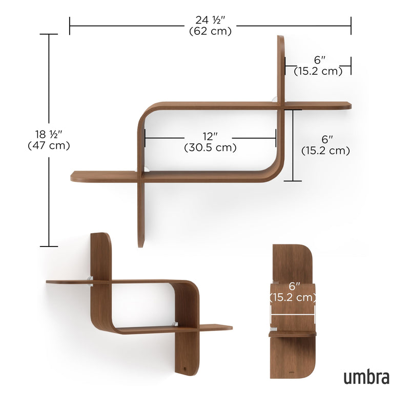 UMBRA - Montage Wall Shelf _ Light-Walnut