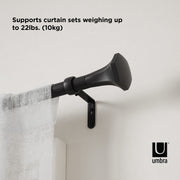 UMBRA - Sita Curtain Rod _ Eco-Friendly Matte-Black / 36-72" (91-183 cm) / 1" (2.5 cm)