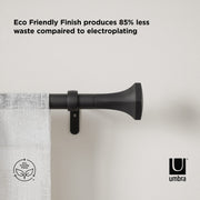 UMBRA - Sita Curtain Rod _ Eco-Friendly Matte-Black / 36-72" (91-183 cm) / 1" (2.5 cm)