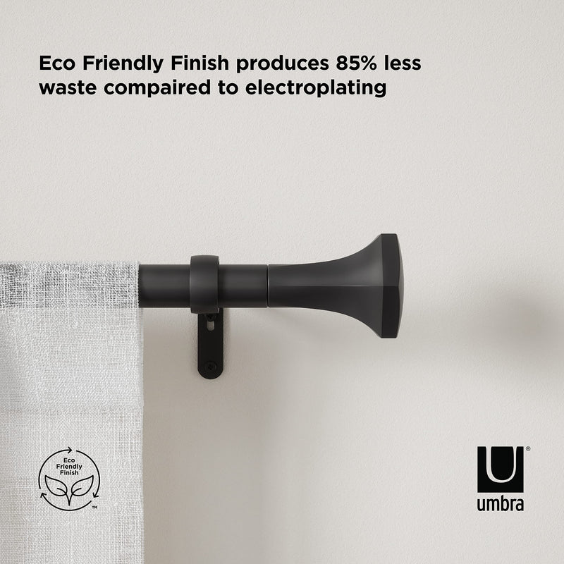 UMBRA - Sita Curtain Rod _ Eco-Friendly Matte-Black / 36-72" (91-183 cm) / 1" (2.5 cm)