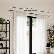 UMBRA - Sita Curtain Rod _ Eco-Friendly Matte-Black / 72-144" (183-365 cm) / 1" (2.5 cm)