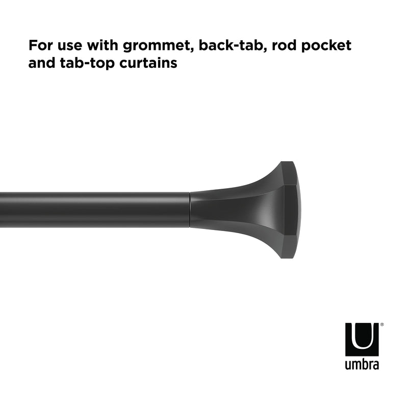 UMBRA - Sita Curtain Rod _ Eco-Friendly Matte-Black / 72-144" (183-365 cm) / 1" (2.5 cm)