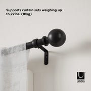 UMBRA - Bolas Curtain Rod _ Eco-Friendly Matte-Black / 72-144" (183-365 cm) / 1" (2.5 cm)