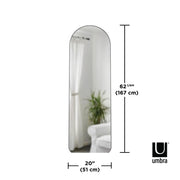UMBRA - Hubba Arched Leaning & Wall Mirror _ Metallic-Titanium