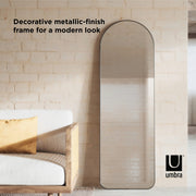 UMBRA - Hubba Arched Leaning & Wall Mirror _ Metallic-Titanium