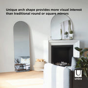 UMBRA - Hubba Arched Leaning & Wall Mirror _ Metallic-Titanium