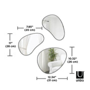 UMBRA - Hubba Pebble Wall Mirrors, Set of 3 _ Metallic-Titanium
