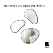 UMBRA - Hubba Pebble Wall Mirrors, Set of 3 _ Metallic-Titanium