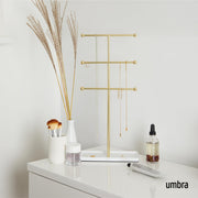 UMBRA - Trigem Jewelry Stand _ White-Brass
