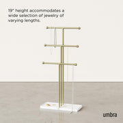 UMBRA - Trigem Jewelry Stand _ White-Brass