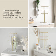 UMBRA - Trigem Jewelry Stand _ White-Brass