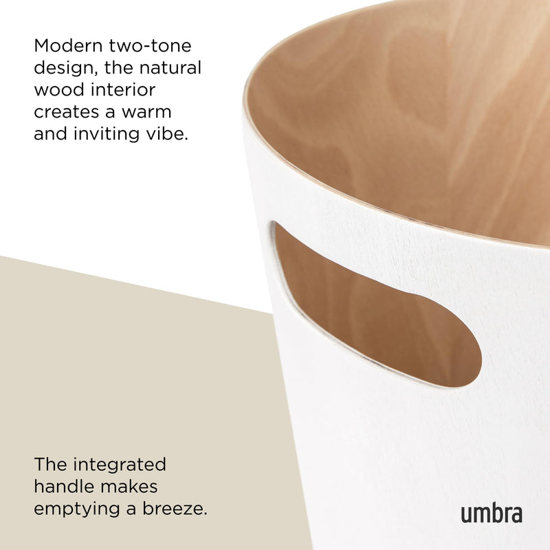 UMBRA - Woodrow Trash Can _ White