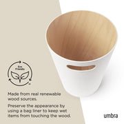 UMBRA - Woodrow Trash Can _ White