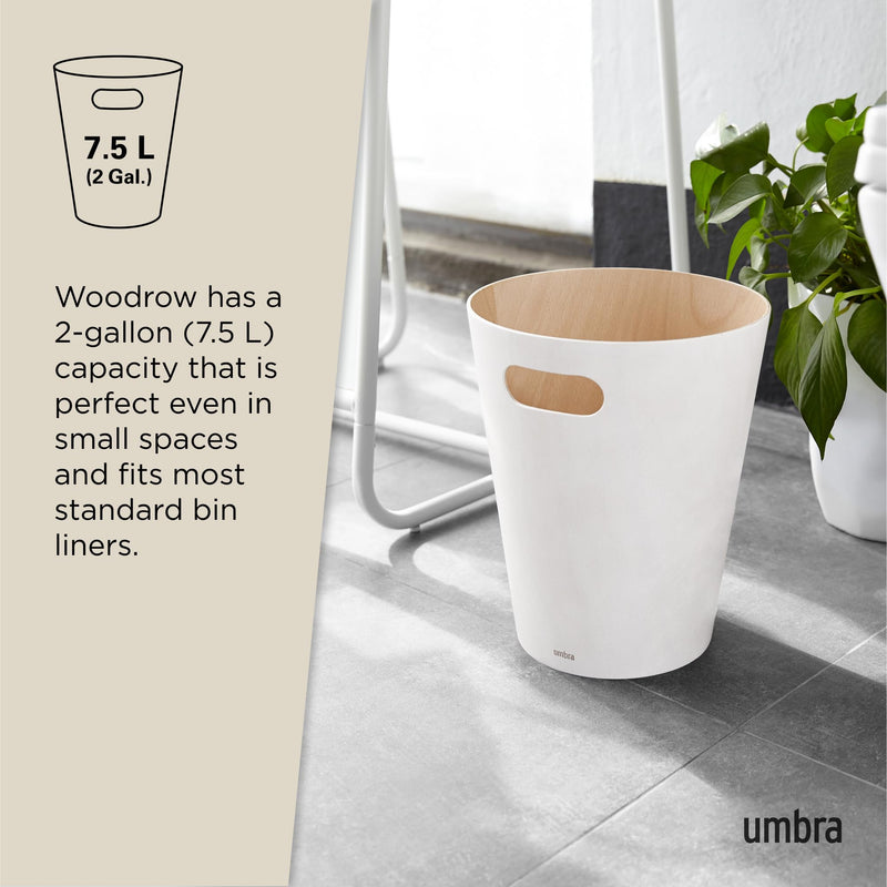 UMBRA - Woodrow Trash Can _ White